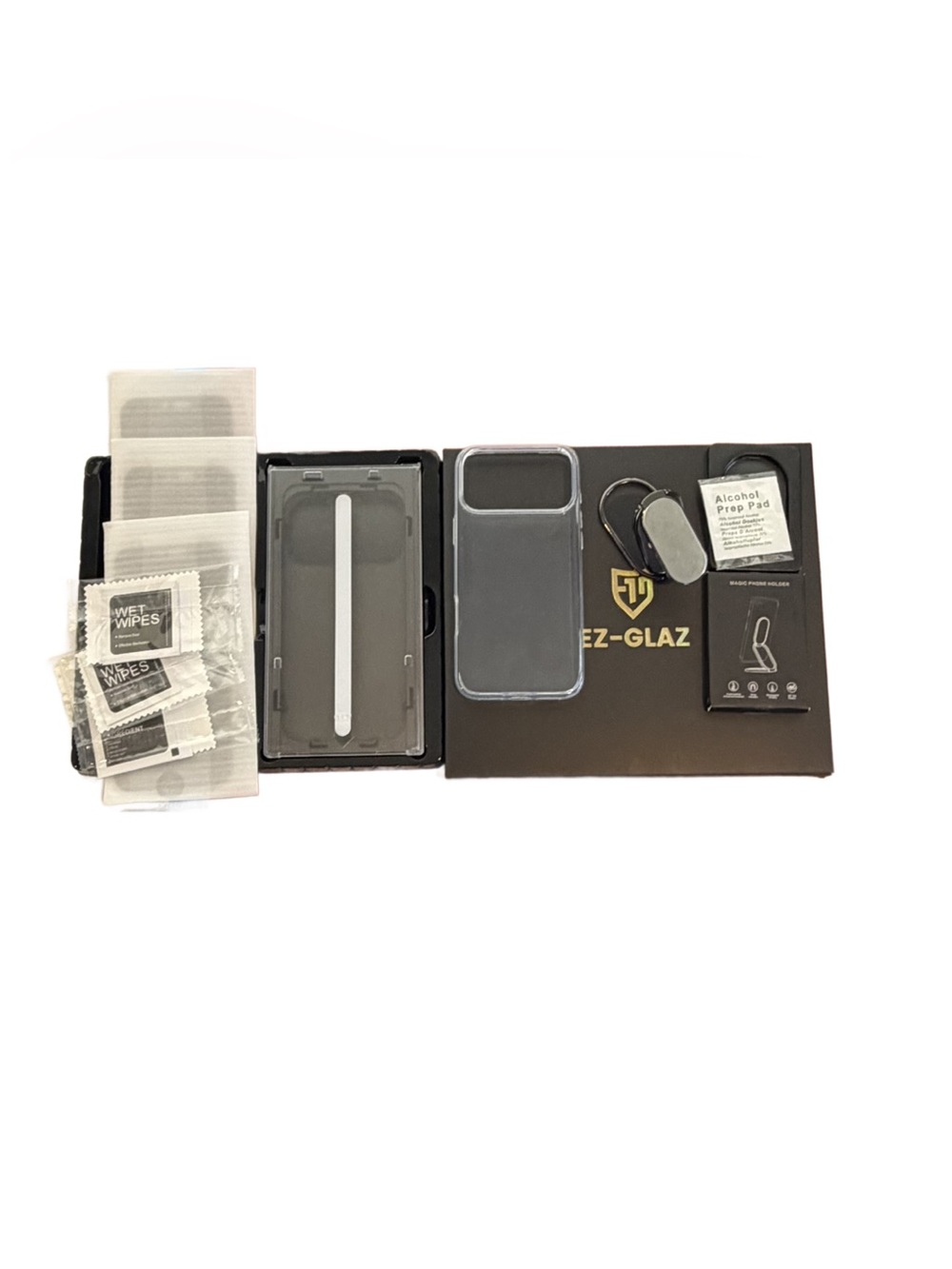I Phone 17 Pro Max Bundle (3) Black Privacy Screen, Phone Ring and Clear Case